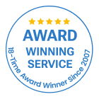 Award Winning Service — 18-time award winner since 2007