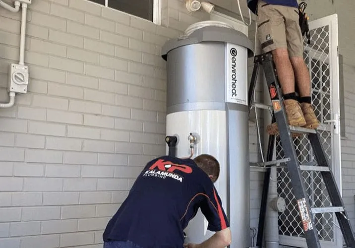 Heat pump hot water system installation by Kalamunda Plumbing
